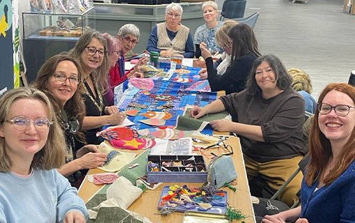 Students and staff at Bath Central Library