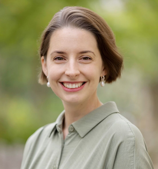 A female smiling