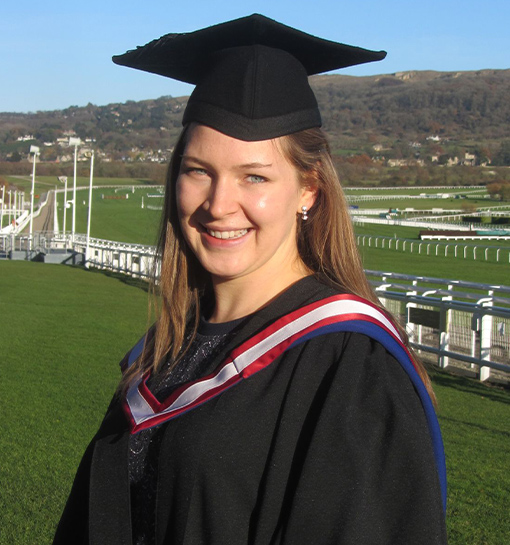 a female at her graduation